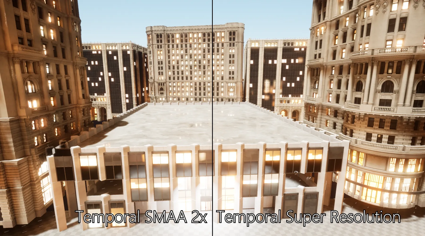 SMAA T2x v. UE5 TSR Comparison